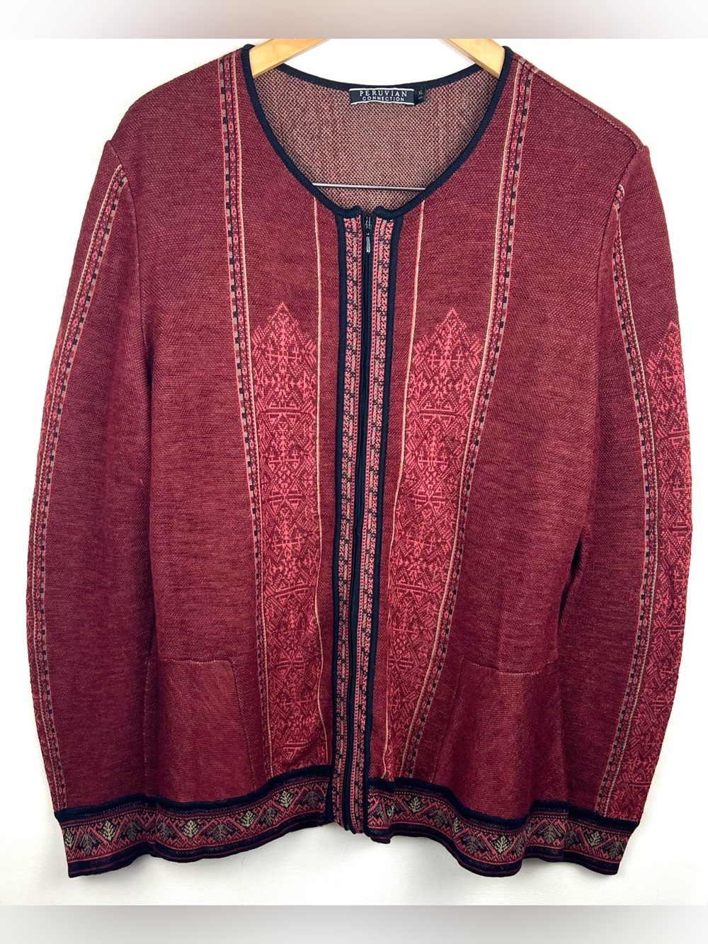 Peruvian Connection Alpaca Silk Zip Cardigan Jacket